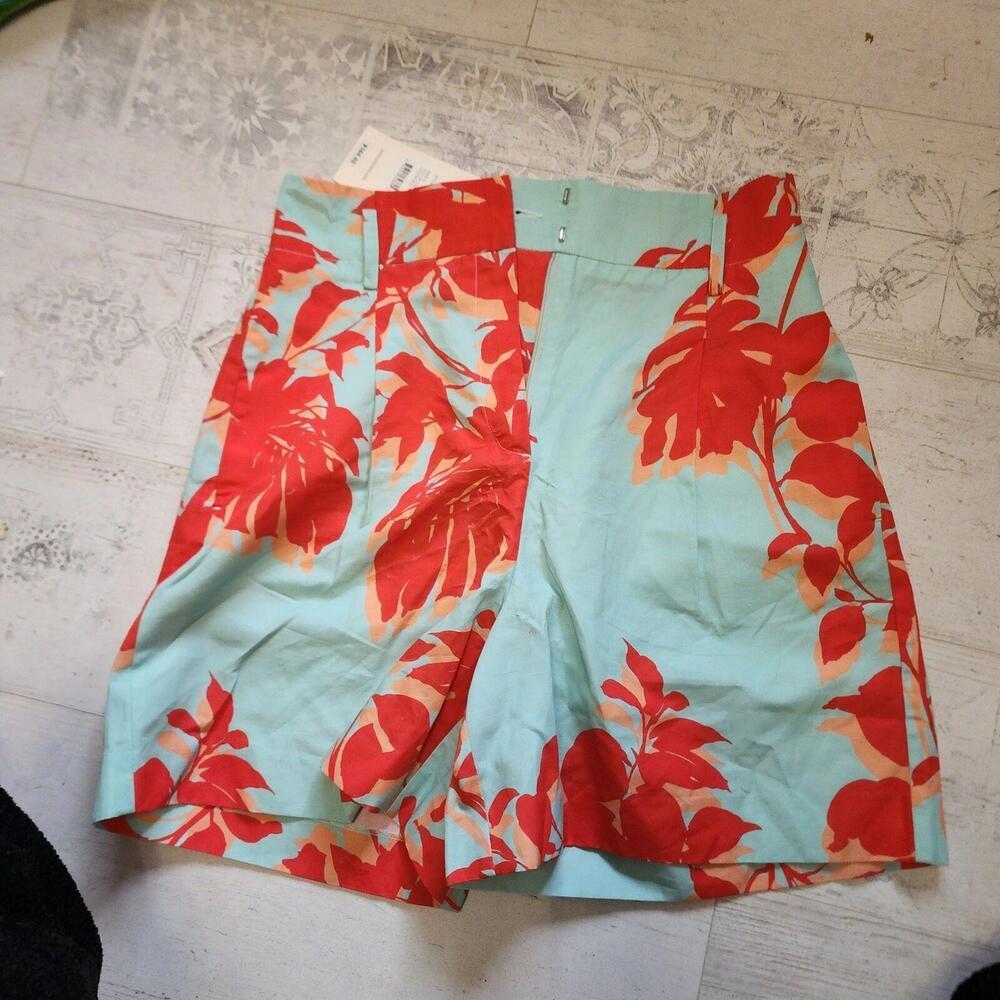 NWT Tyler Boe Linen Blend High Rise Wide Leg Shorts 8 missing belt